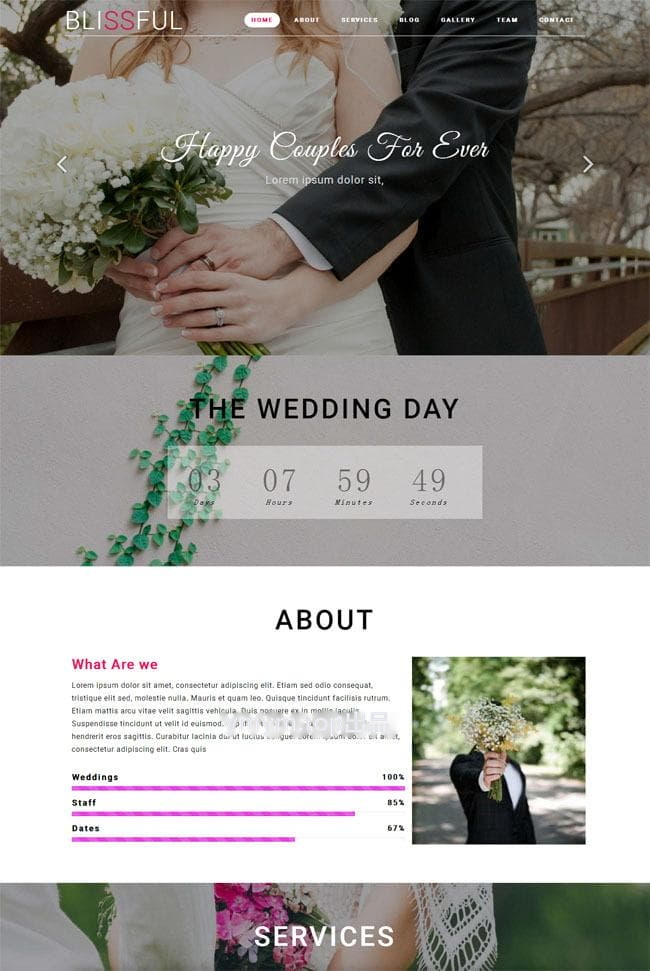 情侣结婚html5网页模板