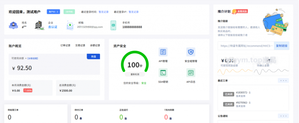 魔方业务V10系统会员中心主题模板免费版