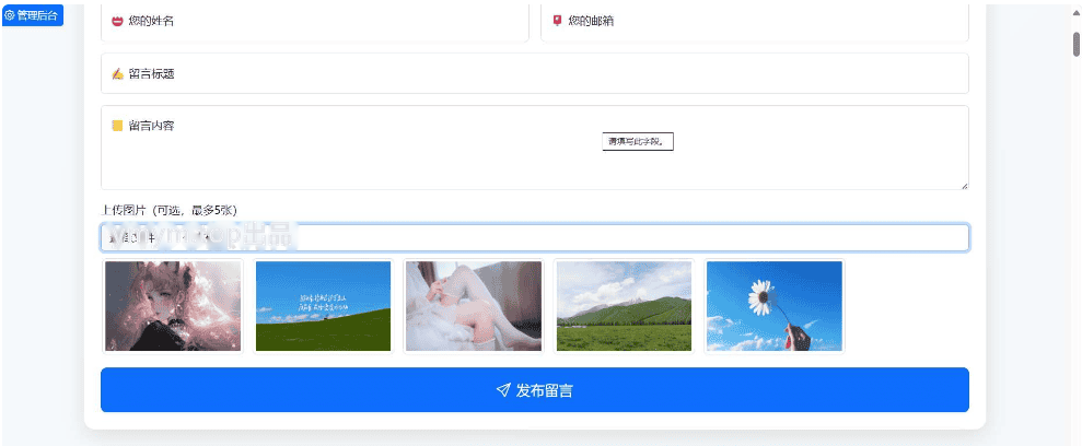 星河留言板 v1.5.0 新增邮箱和图片