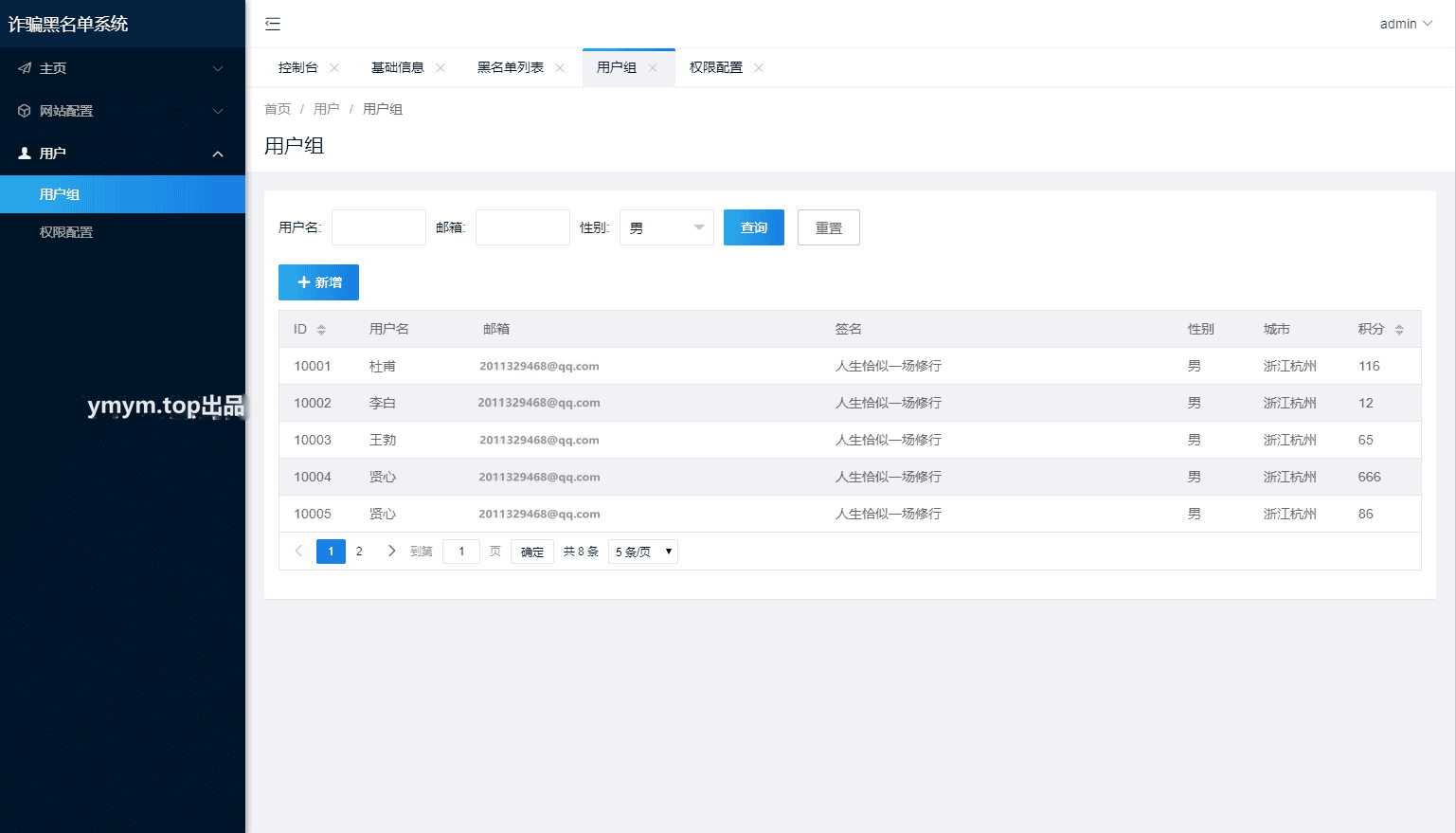 最新黑名单查询录入系统_全开源源码