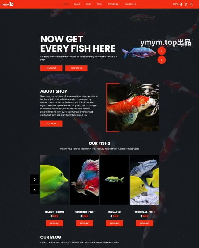 水族海洋馆HTML5网站模板