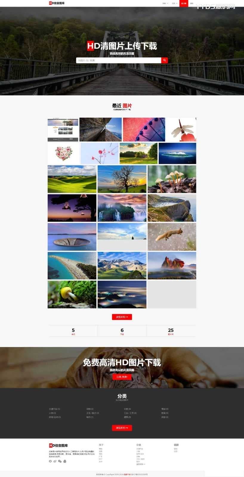 Laravel框架高清壁纸图库图片分享上传下载网站源码