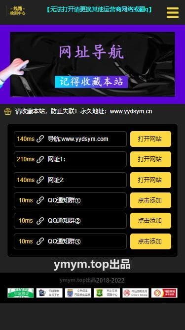 网址导航引导页面H5源码_自动检测域名延迟